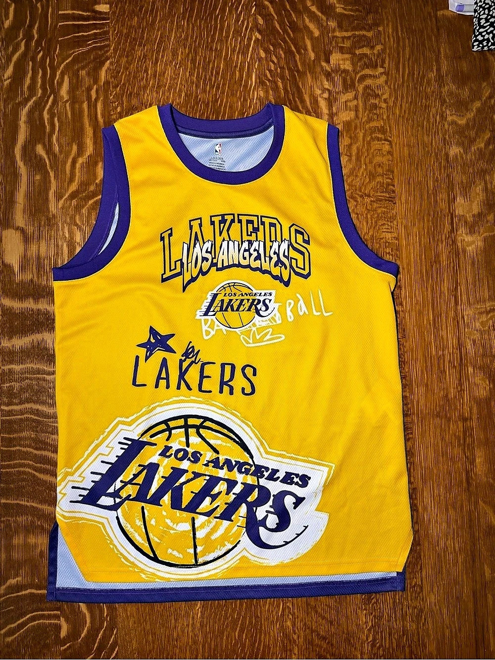 NBA Los Angeles Lakers Basketball Jersey Yellow & Purple youth large